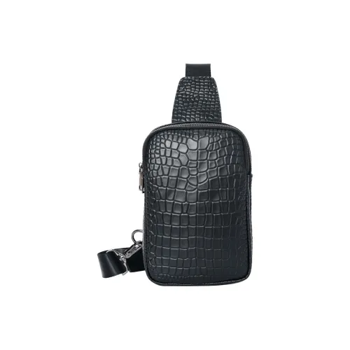 VIHUS Сумка через плечо из натуральной коровьей кожи мужская черная