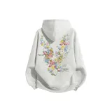 Утолщенный с флисовой подкладкой, бело-серый вереск