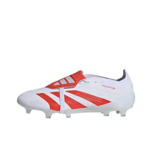 Adidas PREDATOR ELITE FG Твердый грунт Амортизаторы Slip-resistant Футбольные бутсы Унисекс Белый Красный