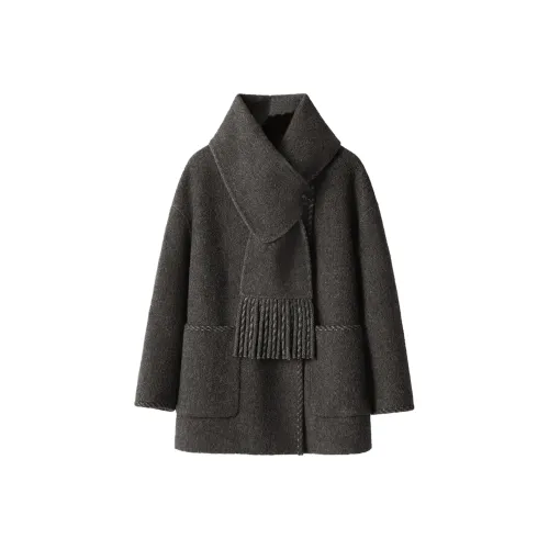SIBAISHE Темно-серый Женский Пальто