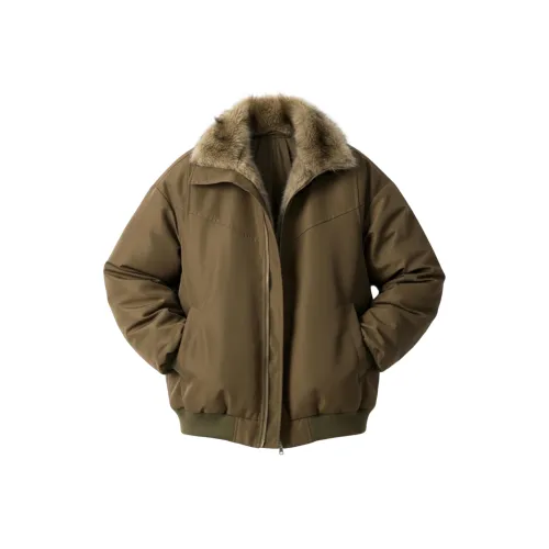 GANGZAI Зеленый Унисекс Пуховики