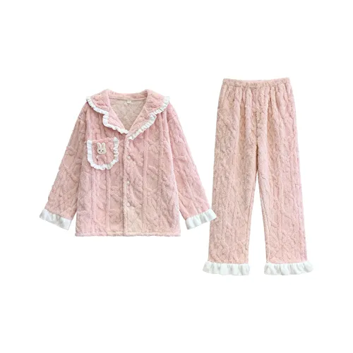 QIAOYUN Розовый Женский Пижамный Комплект