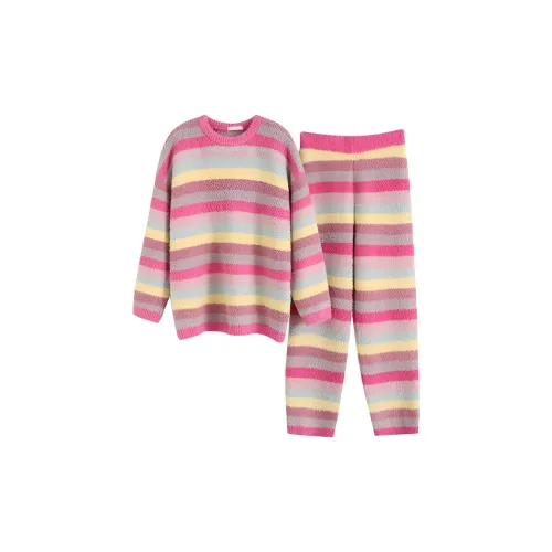 DUSHILIREN Радужный Полосы Женские Пижамные Комплекты