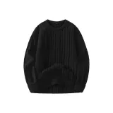 Круглый вырез, узор "Crushed", черный