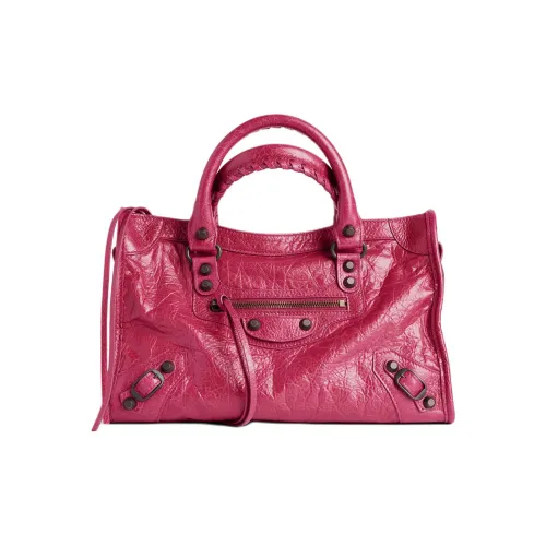 Balenciaga Le City Овечья кожа Одно плечо Сумка Маленькая Женская Розово-красная