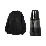 Black (с флисовой подкладкой) + Черные джинсы (с флисовой подкладкой)