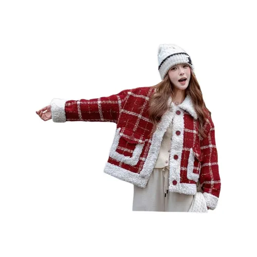 MTHE Красный Женские Бархатные Куртки