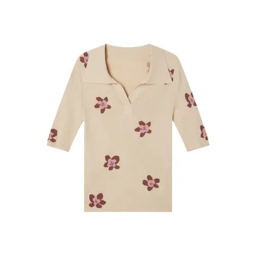 EERDUOSI1980 Бежевый с цветами Женский трикотаж