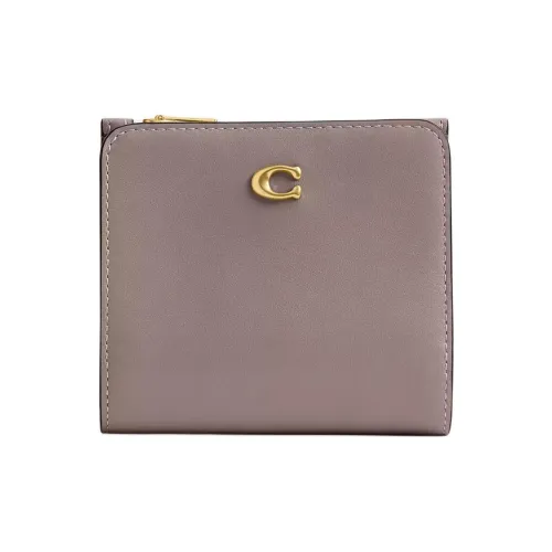 COACH EssentialBillfold Кошелек Телячья кожа Кошелек Мини Женский Латунь и Дерево Многоцветный