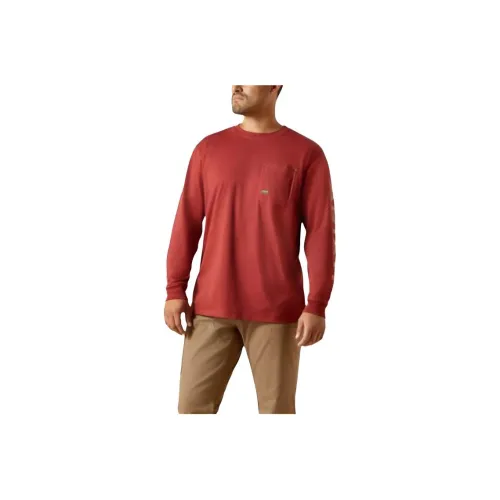 ARIAT Мужская рубашка красного и коричневого цвета