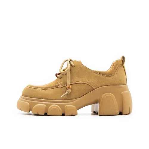 FED Лоферы с каблуком 6,5 см женские абрикосового цвета