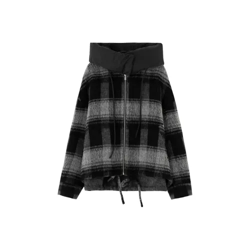 SOON FLOWER Черно-белое клетчатое женское пальто