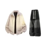 Светлый хаки + черный джинсы с флисовой подкладкой