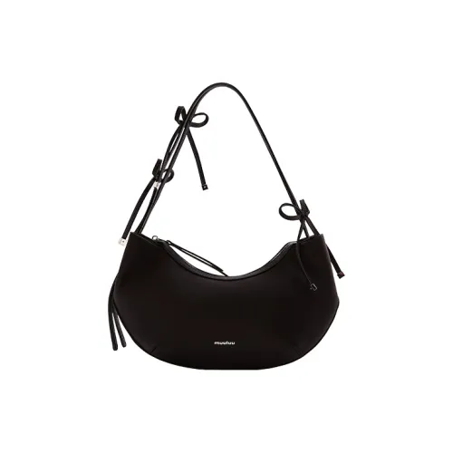 Muuluu Сатин Балет Сумка Портативная Сумка на Одно Плечо Стандартная Женская Черная