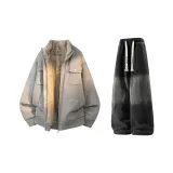 Серый + Черный Джинсы с Флисовой Подкладкой