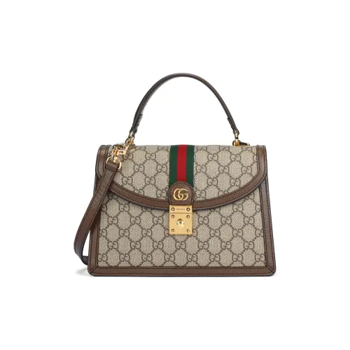GUCCI Ophidia Холст и Кожа Сумка через плечо Сумка Маленькая Женская Цвет Эбеновое дерево Коричневый
