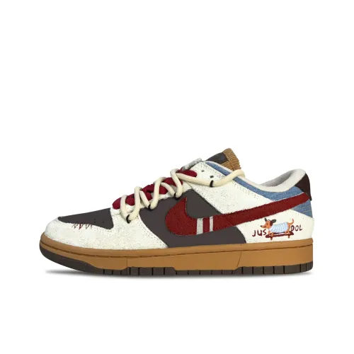 Nike Dunk Такса Малыш Устойчивые к истиранию Низкие Кроссовки для скейтбординга Унисекс Бежево-коричневый