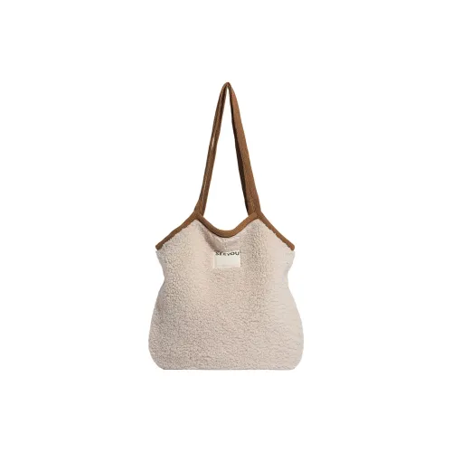 CAREELL Ткань Сумка через плечо Стандартная Женская Белая Светло-Коричневая