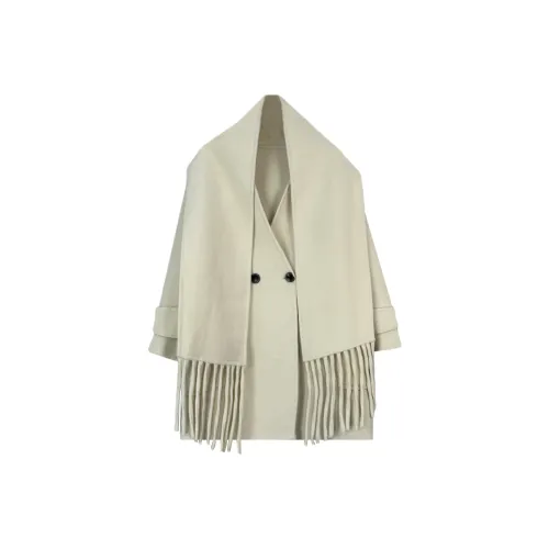 GZQJ Экрю Женское Пальто