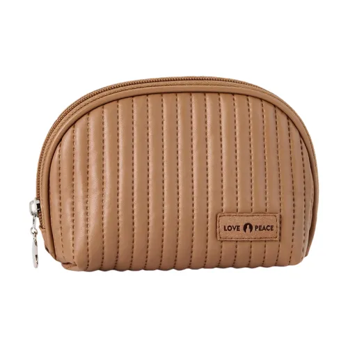 JIANYINGSHU Полукруглая молния Торт Полосы Кожа Сумка для косметики и туалетных принадлежностей