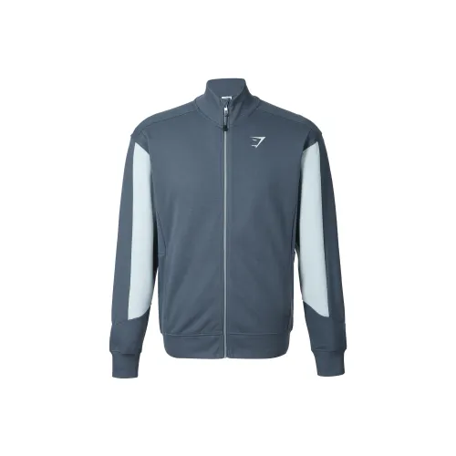 GYMSHARK Pique Track Куртки и Пальто Мужской Титан Синий Свежий Синий