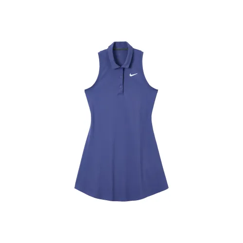 Nike Без рукавов Платье Женское Синий Фиолетовый