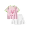 Glitter Розовый Knot Bunny Mousse Powder+Solid Color White  
Блестка Розовый Узел Кролик Мousse Порошок+Однотонный Белый