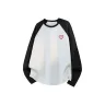 [Color Block Raglan] Черный и синий (Логотип на груди Мандарин)