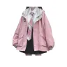 Pink JK Trench Coat (Double-Layer Fleece-Lined)  
Розовый тренчкот JK (двухслойный, с флисовой подкладкой)