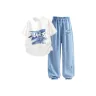 Морское побережье Граффити Белый + Морское побережье Граффити K Джинсовый светло-голубой