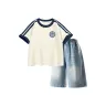 ML Star Logo K Almond White + Solid Color Denim Blue  
ML Звезда Логотип K Миндальный Белый + Однотонный Джинсовый Синий