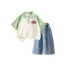 Standard Size K Green White + Solid Color Denim Blue  
Стандартный размер K Зеленый Белый + Однотонный Деним Синий