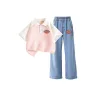 Standard Size K Pink White + Standard Size K Denim Light Blue  
Стандартный размер K Розовый Белый + Стандартный размер K Джинсовый Светло-Синий