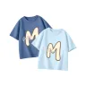 Буква M Тисненый Индиго + Буква M Тисненый Далёкий Небесный Синий