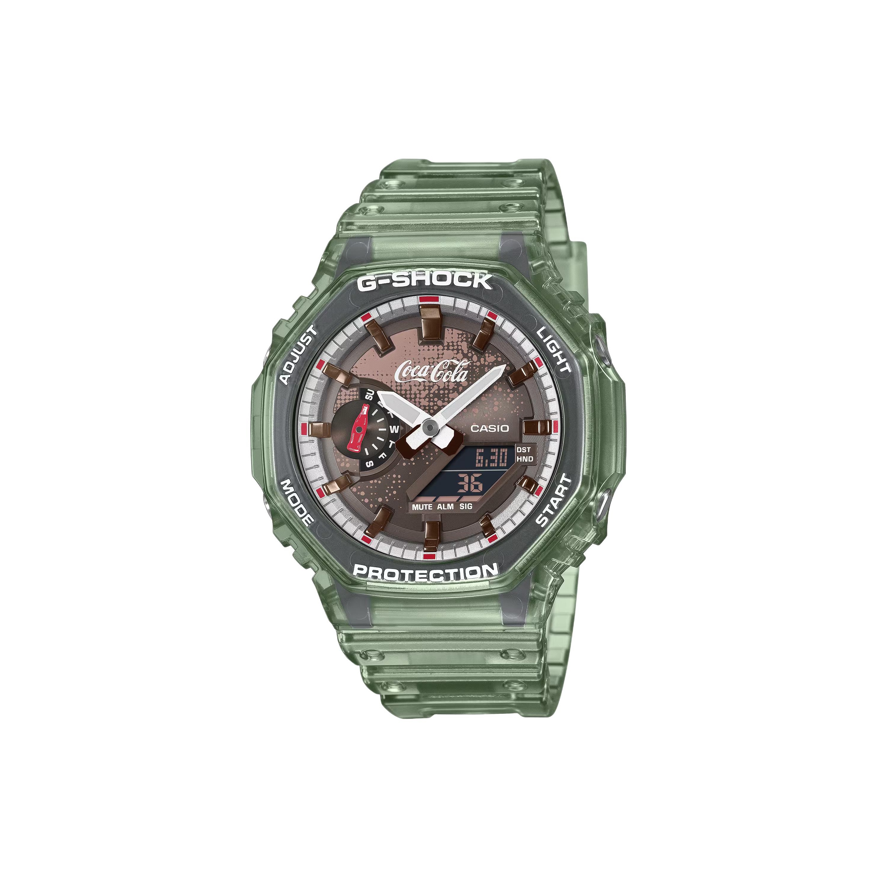CASIO Coca Cola 2100 Collection Восемь Принц Кварцевый механизм Смола Шнуровка