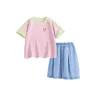 Daisy K Мусс Розовый + Однотонный Джинсовый Светло-Синий