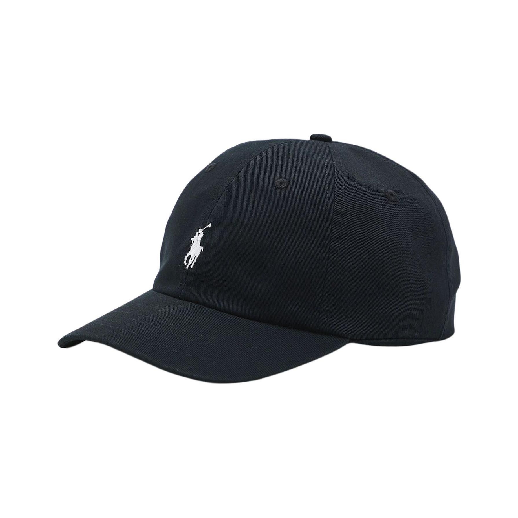 Polo Ralph Lauren Черные с белым логотипом кепки из хлопкового волокна