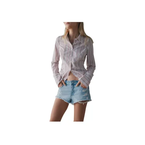 Urban Outfitter Женские рубашки с розовыми полосками