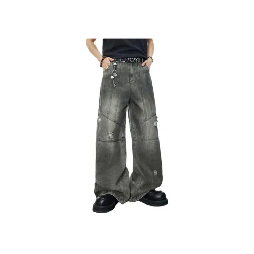 0 CROWORLD Серые Унисекс Джинсы