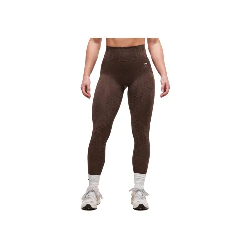 GYMSHARK x Whitney Штаны для йоги Animal Women's Brown
