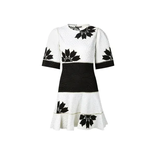 Alexander McQueen Белое Женское Короткое Платье с Рукавами