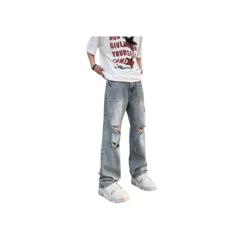 MGXEK Светло-синие Унисекс Джинсы