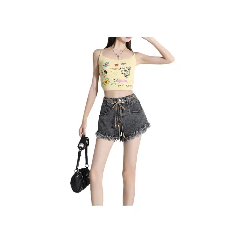 Concubine Zhu Джинсовые шорты Женские Серые