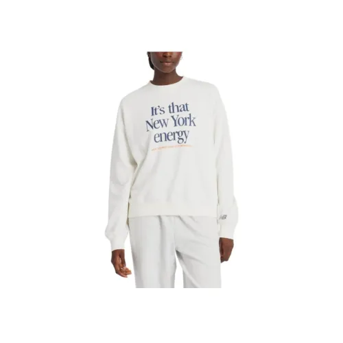 New Balance NYC Marathon Графический Французский Махровый Свитшот Женские Белые
