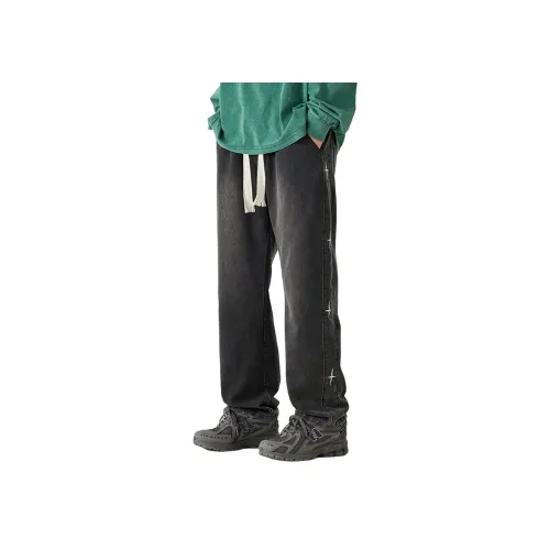 PISYPOX Черные унисекс джинсы