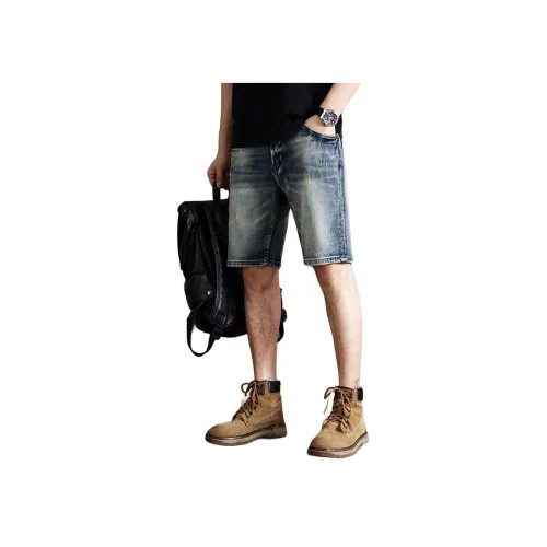 ZENGZHI Летние Джинсовые Шорты Прямой крой Мужской