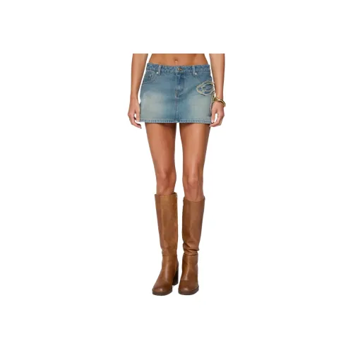 Edikted Bowiee Denim Mini Skirt Джинсовые короткие юбки Женские