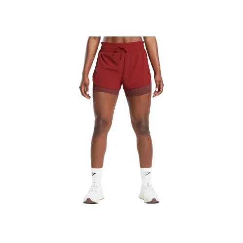 GYMSHARK Спортивные шорты Женские Велюр Красный