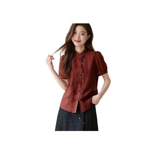 Mo Han Yi Mei Рубашка Женская Кирпично-Красная