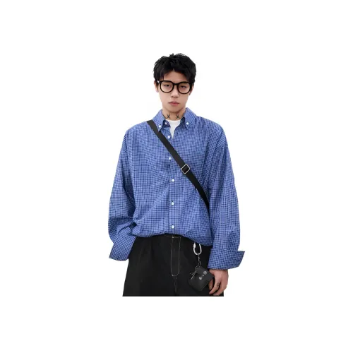 NEVER RULE Blue Unisex Shirt NEVER RULE Синий Унисекс Рубашка